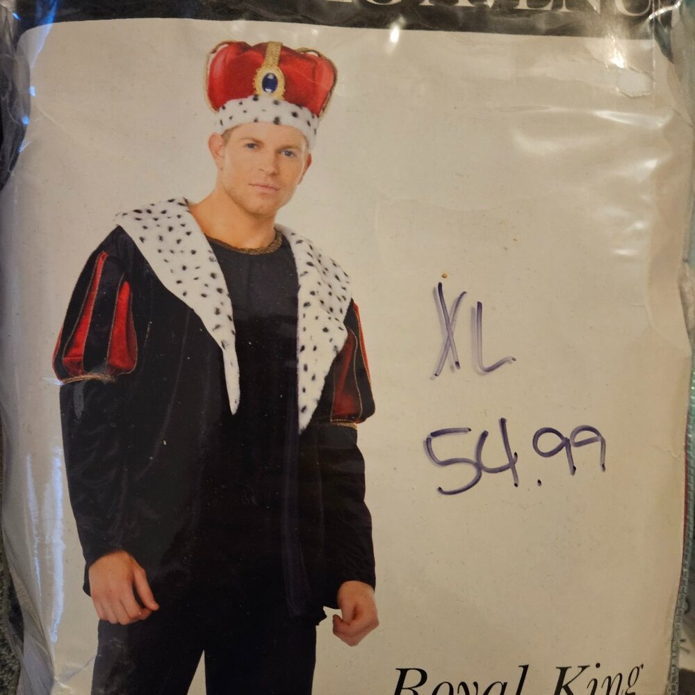 XL NWT King Costume Royal Coat Crown Shirt